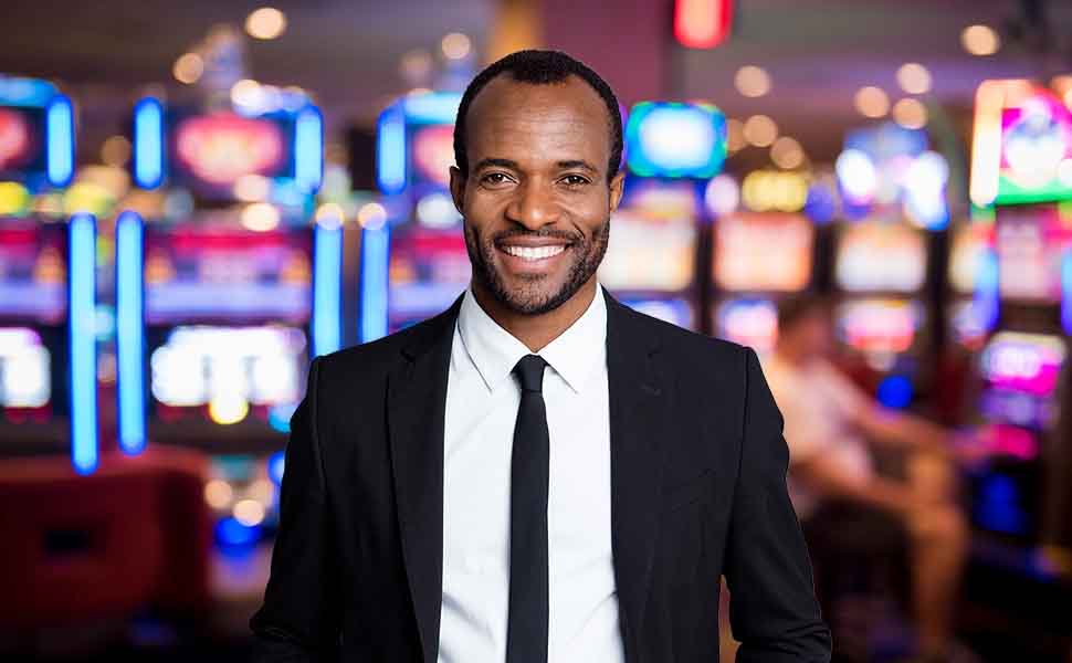 Man in suit working