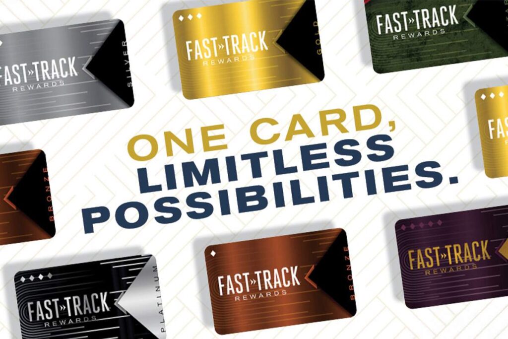 Exciting changes are coming your way. In mid-July, we’re launching a newly reimagined player experience—FastTrack Rewards.
The all-new rewards program that makes earning and redeeming perks—across select Churchill Downs Incorporated gaming destinations—a breeze. This new, universal rewards card will offer effortless enrollment, personalized rewards, convenient redemption and more.
We look forward to leveling up your gaming experience, so be sure to keep watching for more FastTrack Rewards developments!